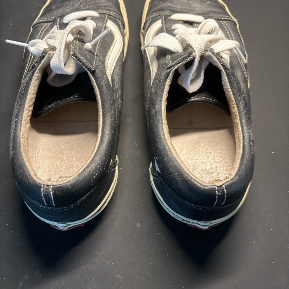 Vans Black and White Low-Top Sneakers with Side Stripe